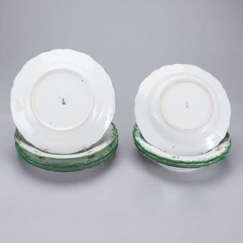 TALLRIKAR, 4+5 st, porslin, Meissen, 1900-luku.