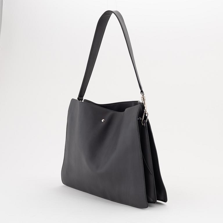 Céline, a grey leather handbag.