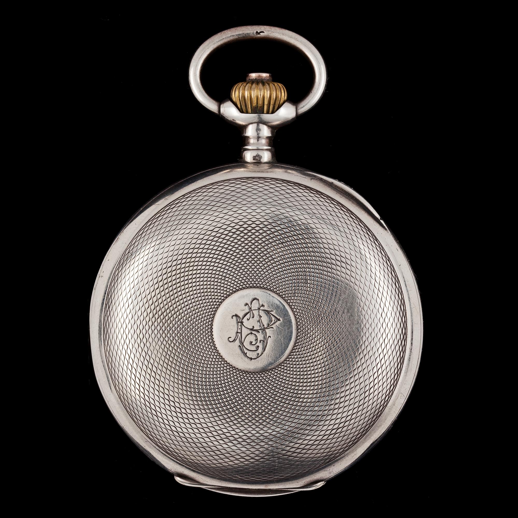 FICKUR, Omega, kronograf. Ca 1900.