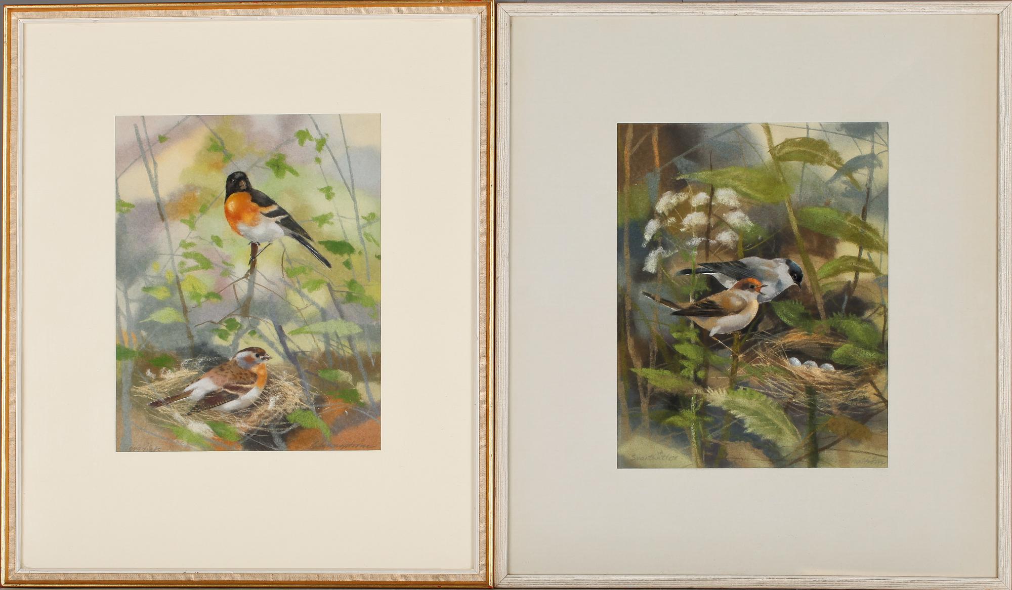 CARL ERIK LJUNGSTRÖM, ett par, pasteller, signerade.