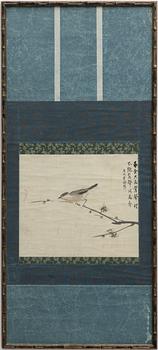 Unidentified artist, Nighingale, probably late Qing dynasty / around 1900 signed 黄梅節.