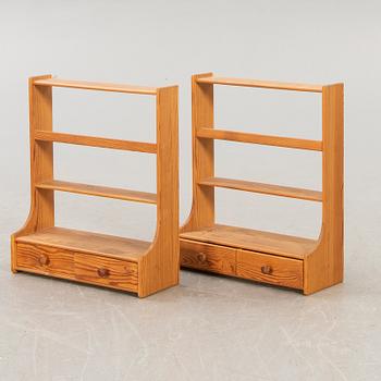 A pair of 1950s pine wall shelves possibly Carl Malmsten.