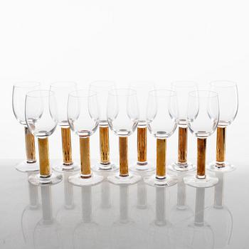 Gunnar Cyrén, eleven 'Nobel' wine glasses, Orrefors.