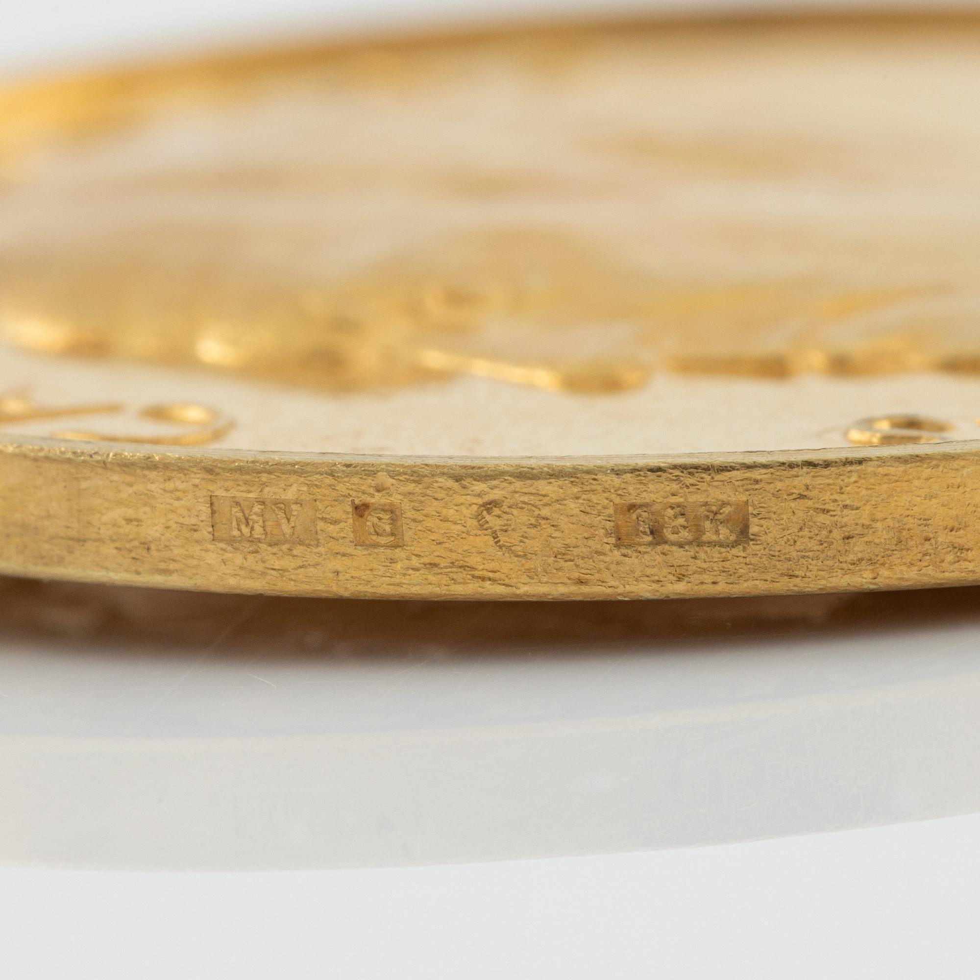 Carl XVI Gustaf, gold medal, 18 k, 2002.