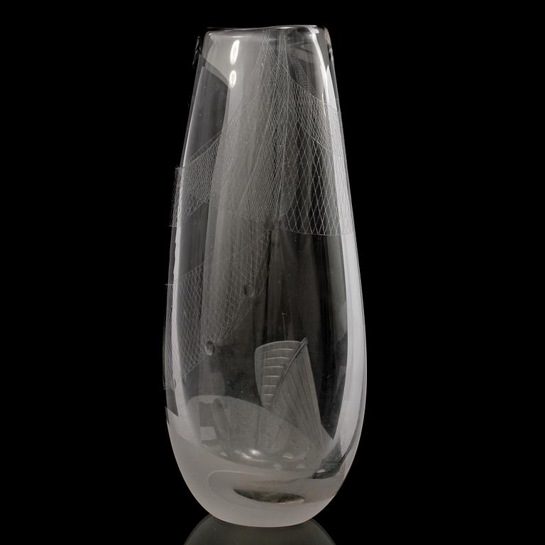 VAS, glas, Vicke Lindstrand, Kosta, 1950-tal.