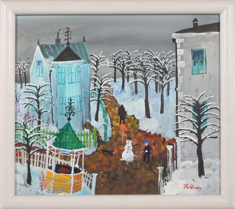 ANDERS HULTMAN, olja på pannå, signerad.