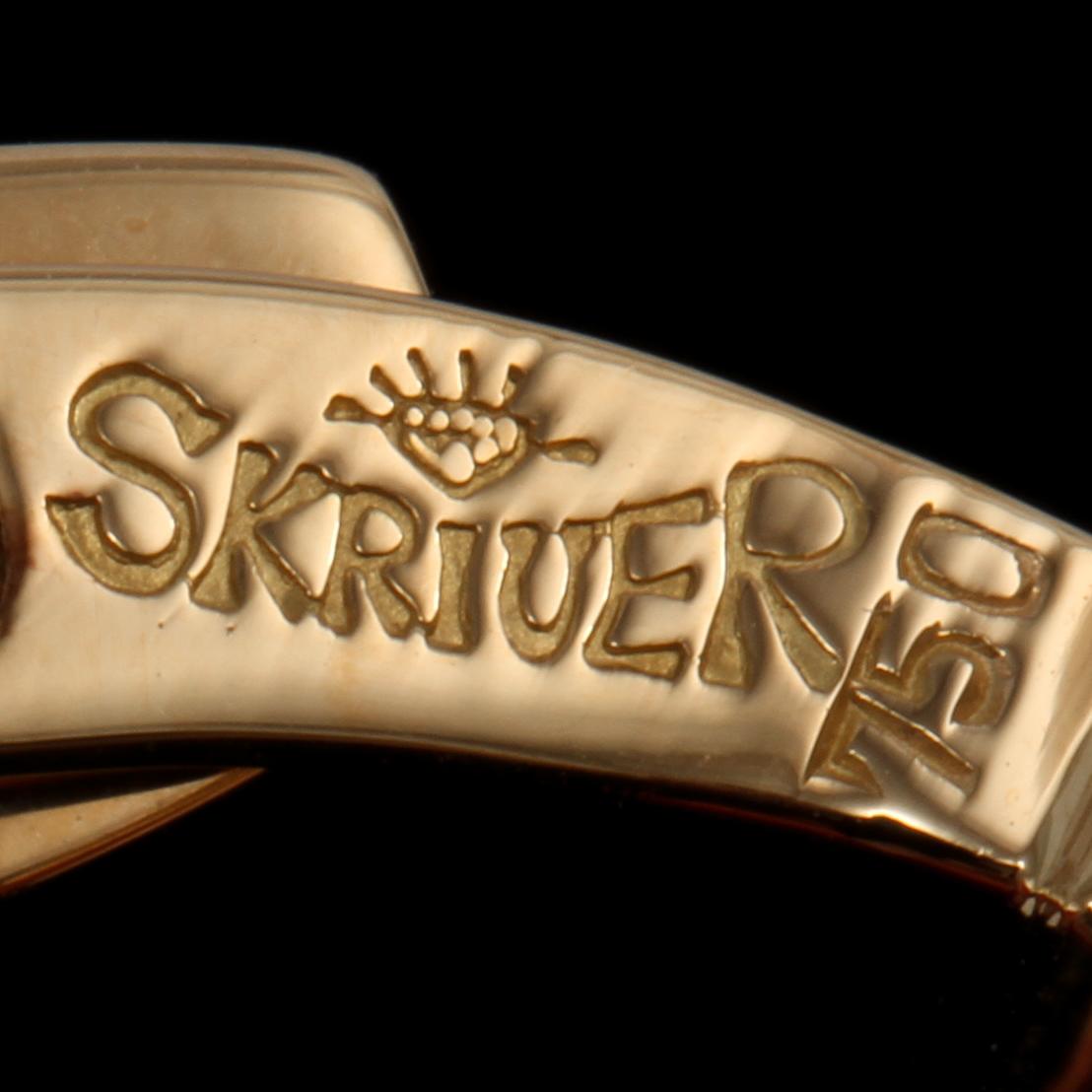 MANSCHETTKNAPPAR, 18k guld, stämplade Skriver, sekelskifte 1900/2000-tal. Vikt 11 g.