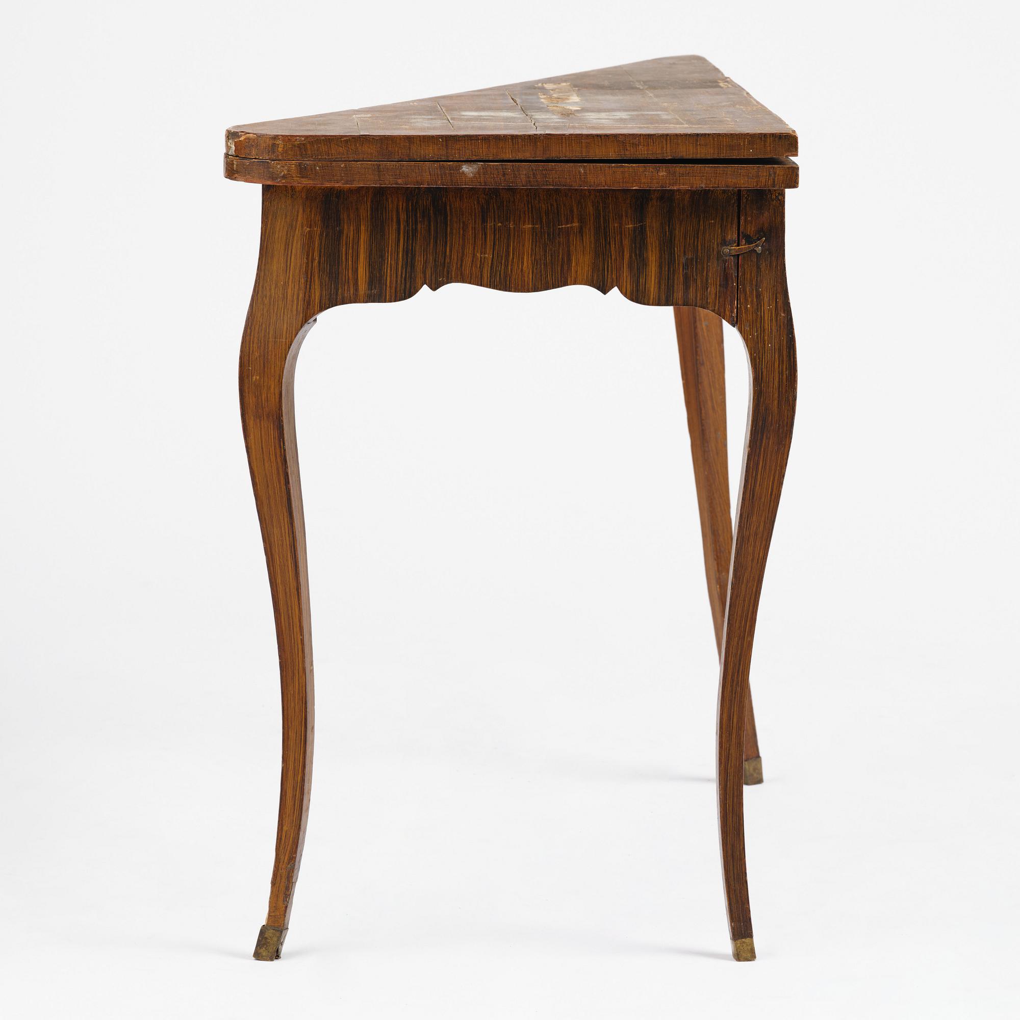 A faux-bois rococo cards table 'à l´hombre', Sweden, later part 18th century.