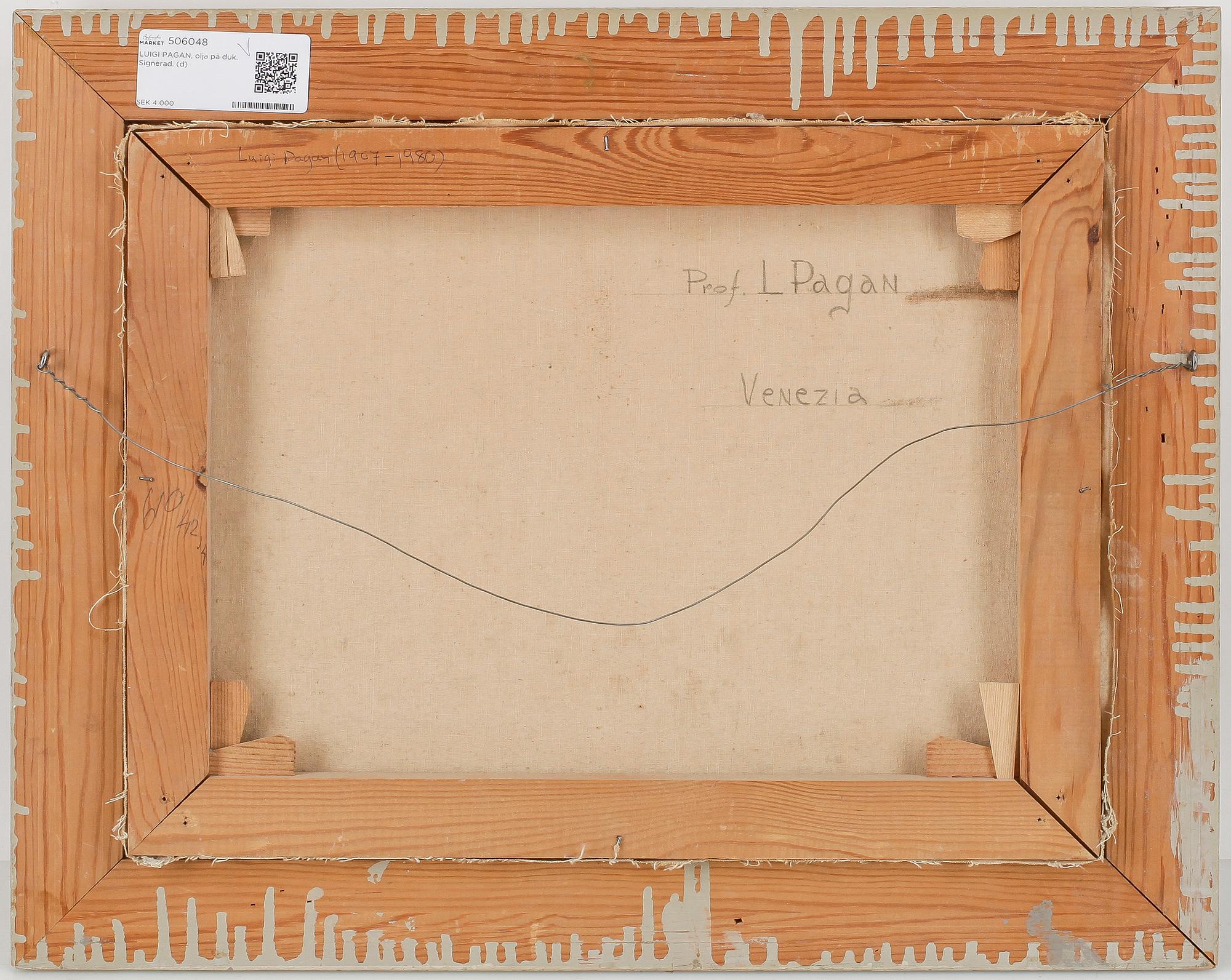 LUIGI PAGAN, olja på duk. Signerad.