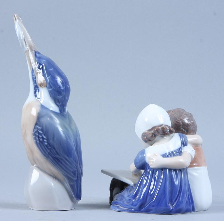 FIGURINER, 2 st, porslin, Kongl Dansk samt Bing & Gröndahl.