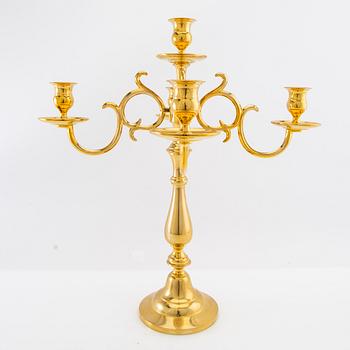 Bror Johansson Candelabrum of polished brass No. 105 for Skultuna.
