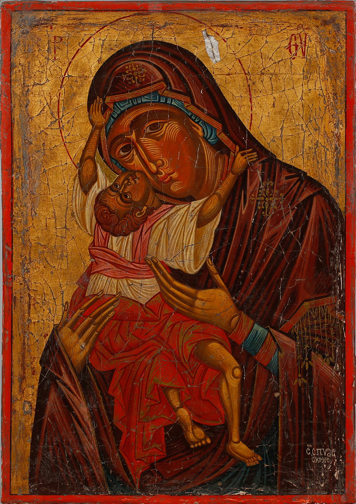 IKON, tempera på textil, 1900-tal.