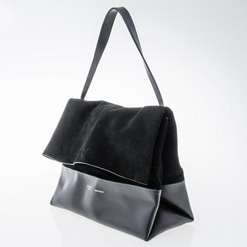 CÉLINE, all soft suede and leather shoulder bag.