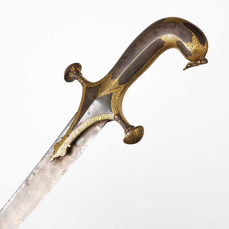 A 17th century watered-steel Shamshir, by Asadullah Isfahani, Safavid dynasty,