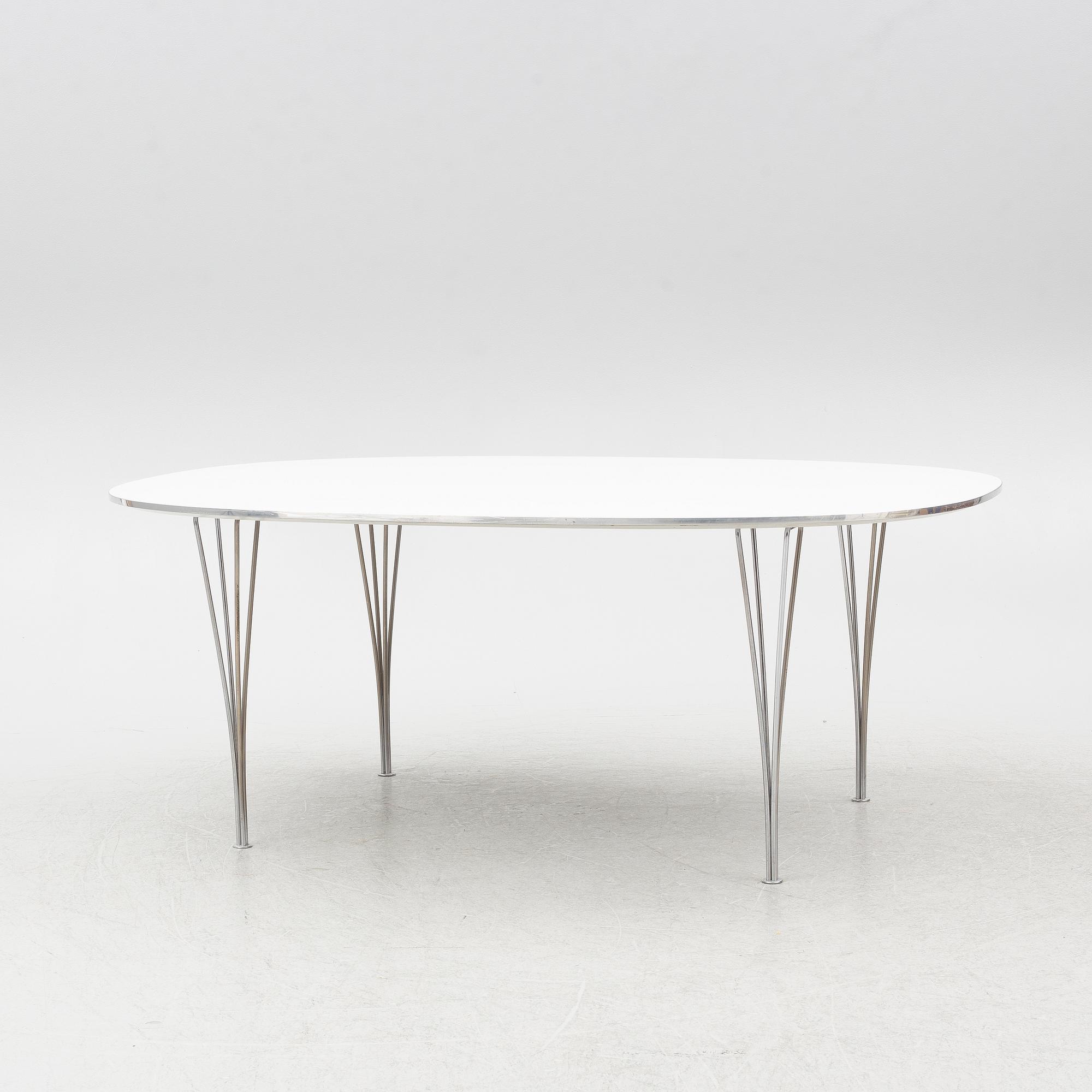 Bruno Mathsson & Piet Hein, matbord, "Superellips", Fritz Hansen, Danmark.