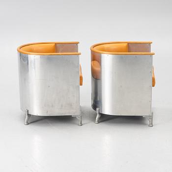 Mats Theselius, fåtöljer, ett par, "Aluminiumfåtölj", Källemo, Värnamo, efter 1990.