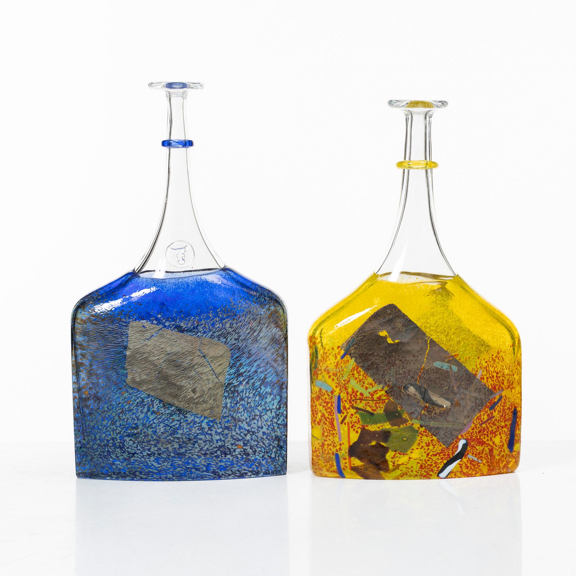 Bertil Vallien, four 'Satellite' vases, Kosta Boda, Sweden.