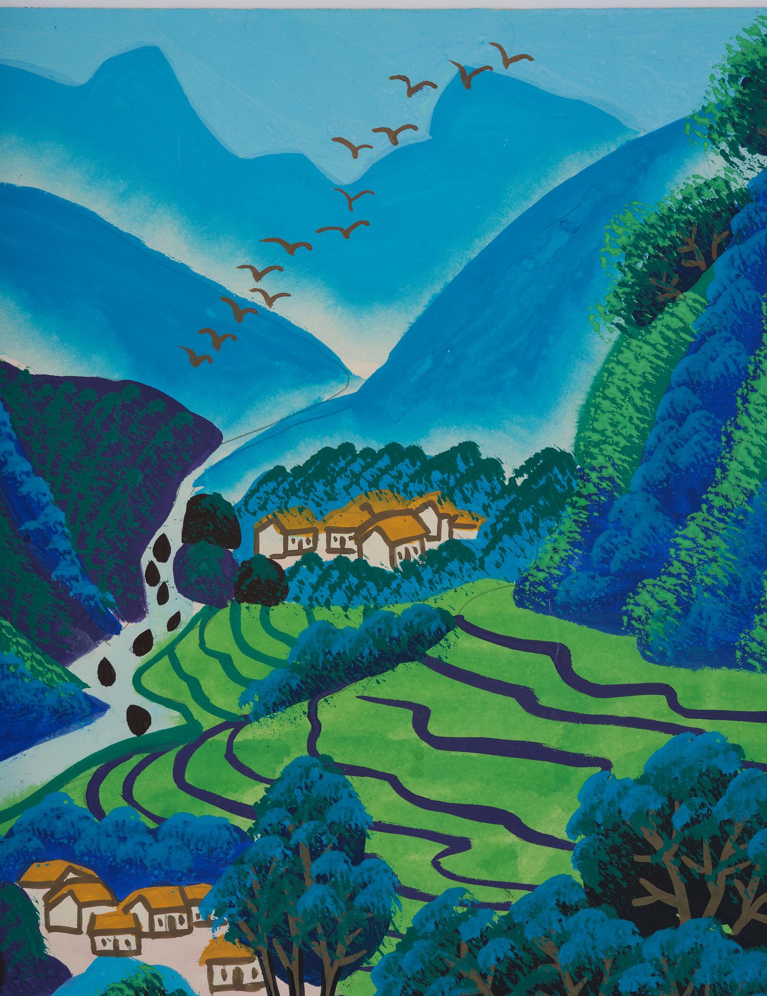 Cheng Minsheng, "VIllage in a mountainious landscape".