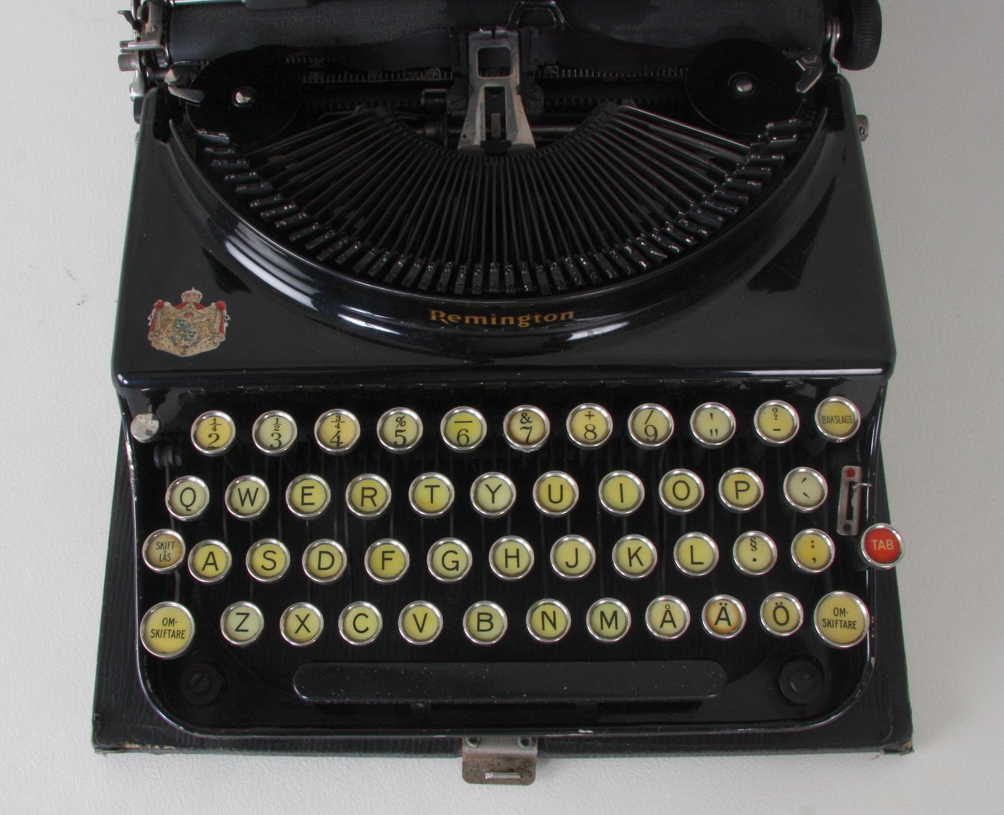 RESESKRIVMASKIN, Remington, 1900-talets början.