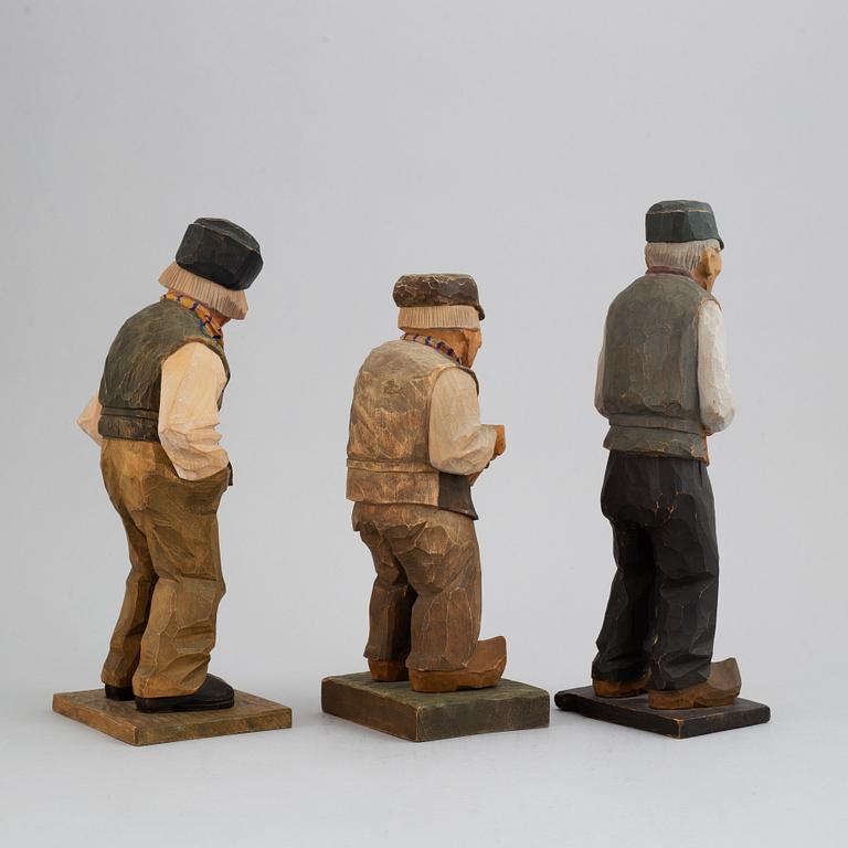 HERMAN ROSELL, sculptures, wood, 3, signed and dated 1927, 1930, 1934.