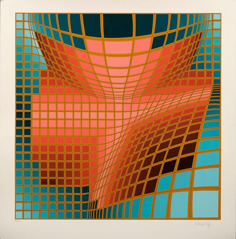 VICTOR VASARELY, färglitografi, signerad och numrerad 41/300.