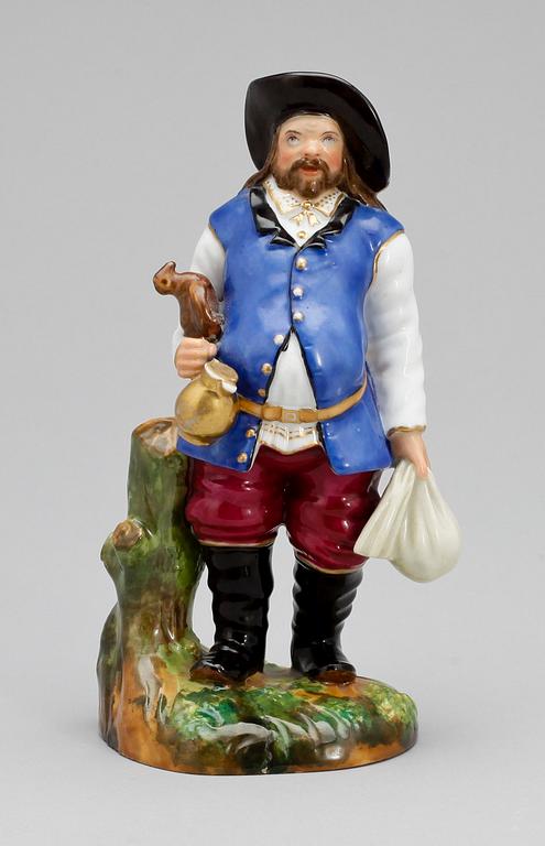 FIGURIN, porslin, troligen Ryssland, tidigt 1900-tal. Bär stämpel undertill.