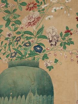 MÅLNING, akvarell på papper. Qingdynastin (1644-1912).