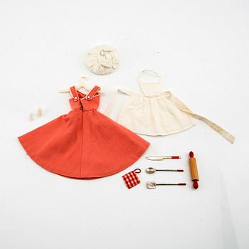 Barbie och Ken, dockor 2 st. samt kläder, vintage,"Barbie Bubblecut" Mattel 1961/62. "Ken" Mattel 1961/62.