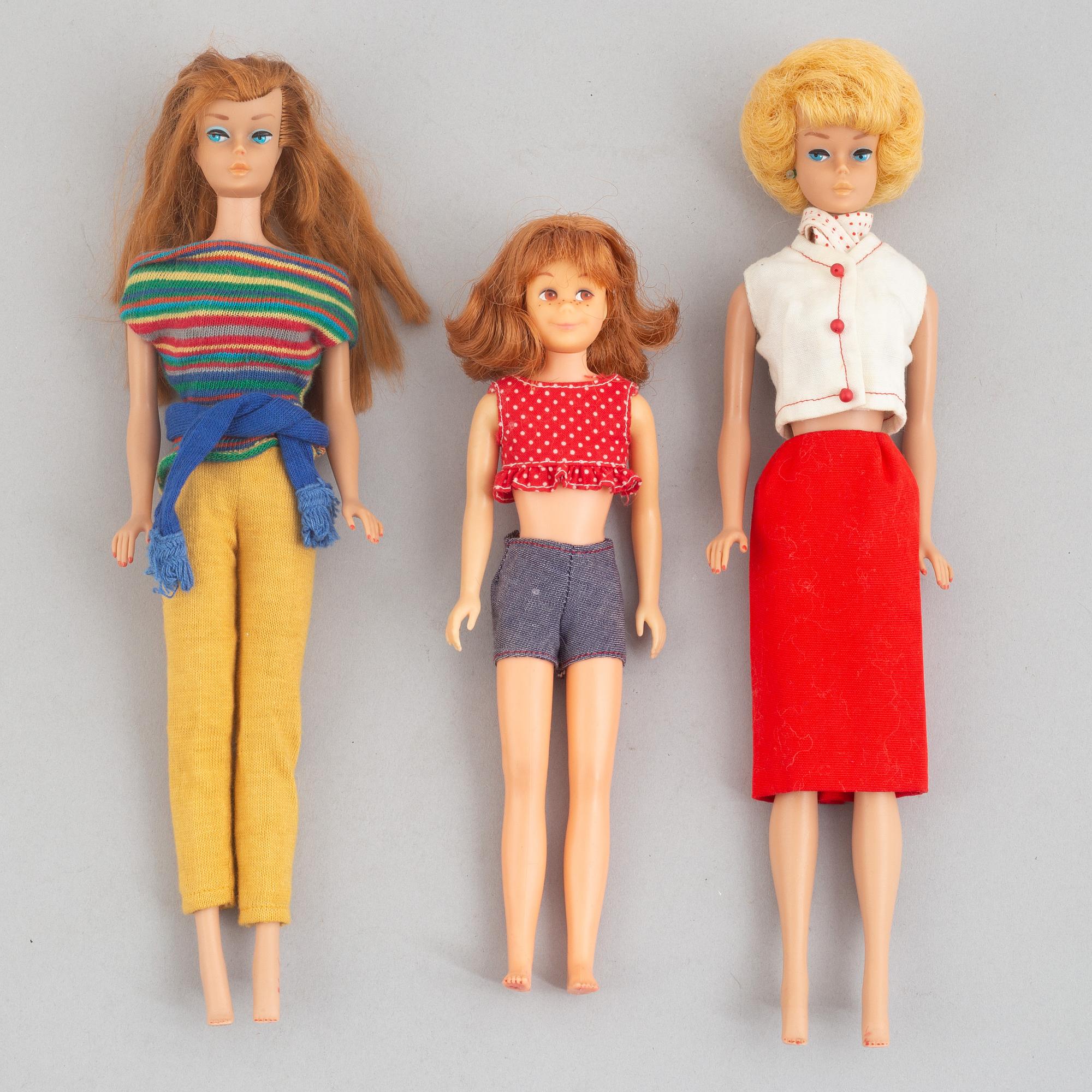 Barbie dolls, 3 pcs, Mattel, 1960s.