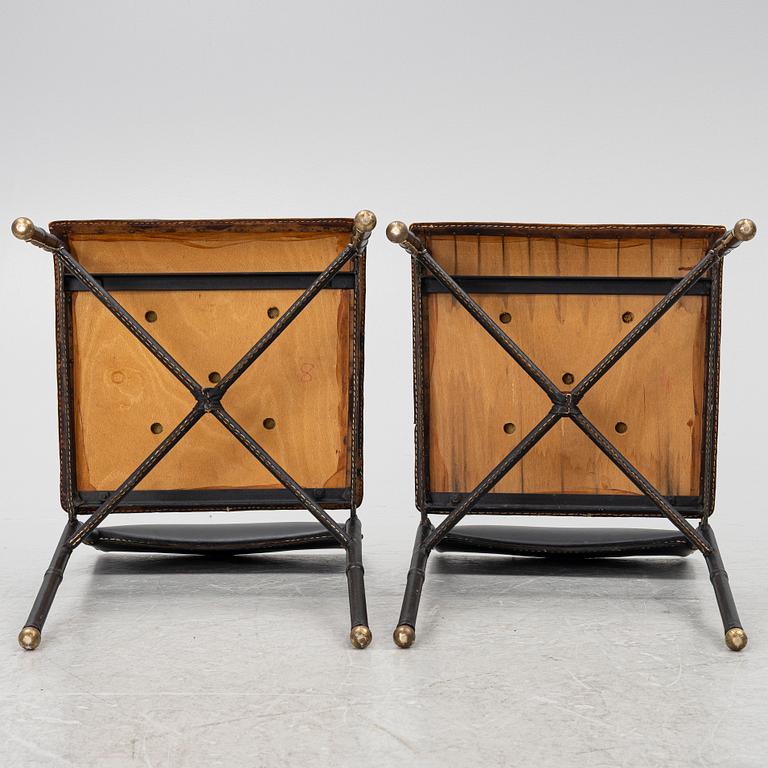 Jacques Adnet, attributed to, chairs, a pair, France, mid-20th century.