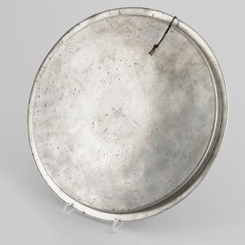 A tray in pewter, made by CG Hallberg in Stockholm, 1933.