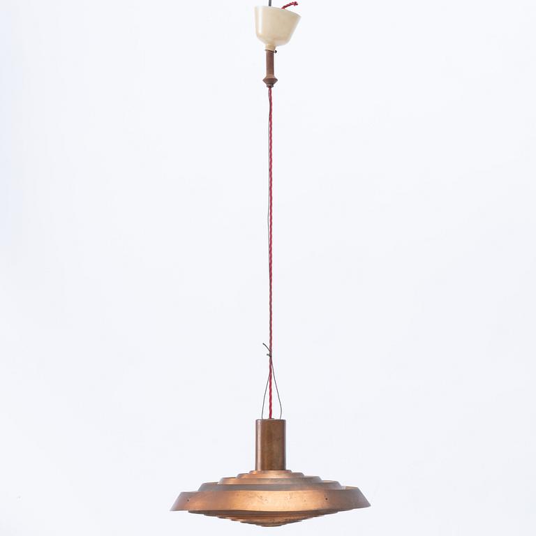 Poul Henningsen, a copper ceiling lamp "PH Tallerken", Louis Poulsen Denmark, second half of the 20th century.