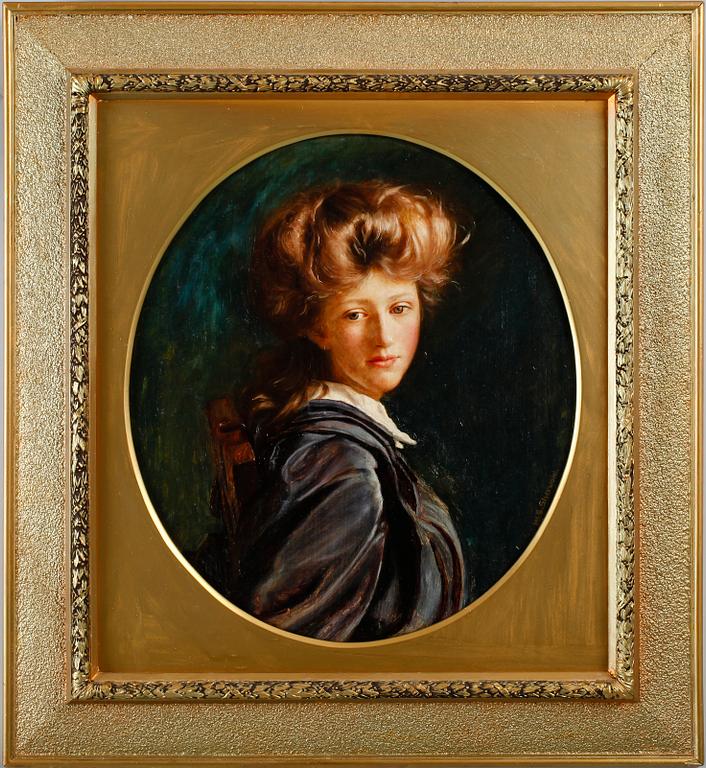 OKÄND KONSTNÄR, olja på duk, England, 1800-tal, sign W S Sherwood.