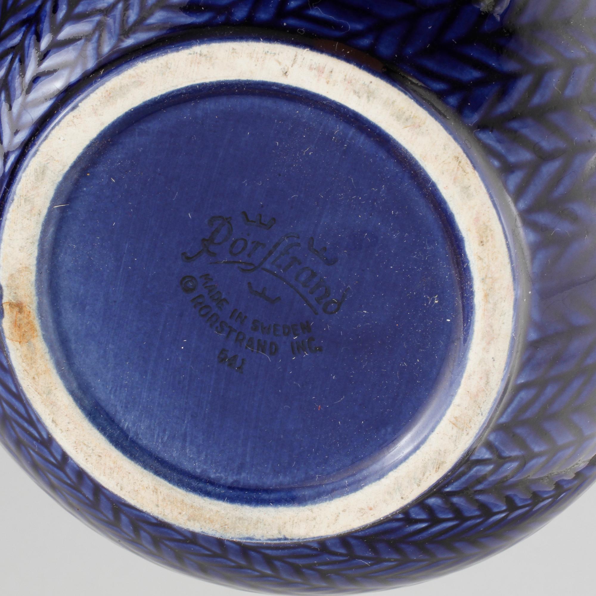 PARTI PORSLIN, 15 delar, "Blå Eld", Herta Bengtsson, Rörstrand, 1900-talets andra hälft.