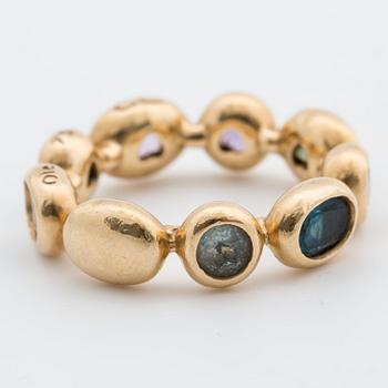 CHARLOTTE LYNGGAARD för Ole Lynggaard, "Bubble Ring", med olikfärgade ädelstenar.