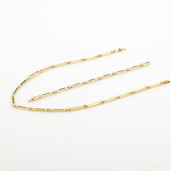 Necklace and bracelet, 18K, Old Orient.