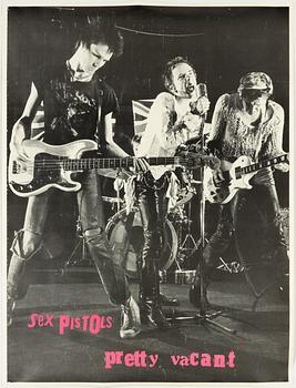 PR-poster, "Sex Pistols Pretty Vacant", 1977.
