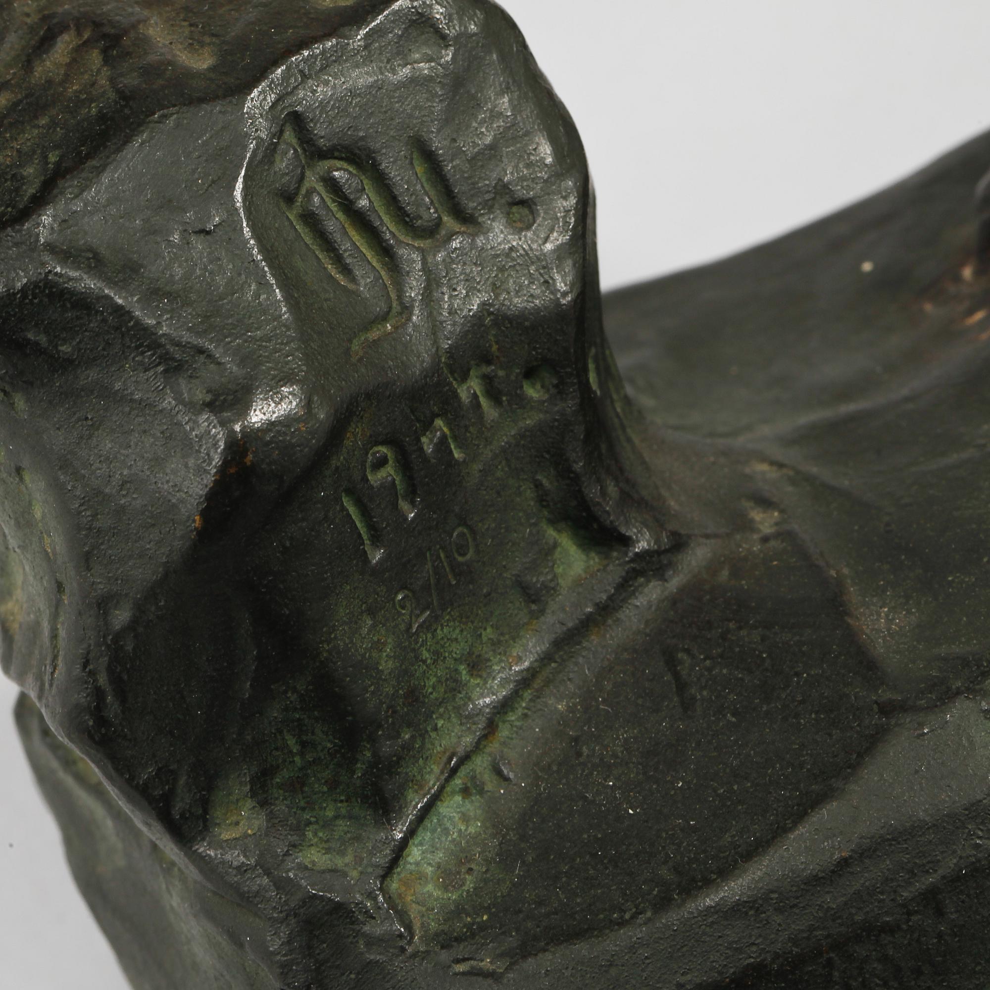 OKÄND KONSTNÄR, skulptur, brons, monogramsignerad, numrerad 2/10 och daterad 1944.