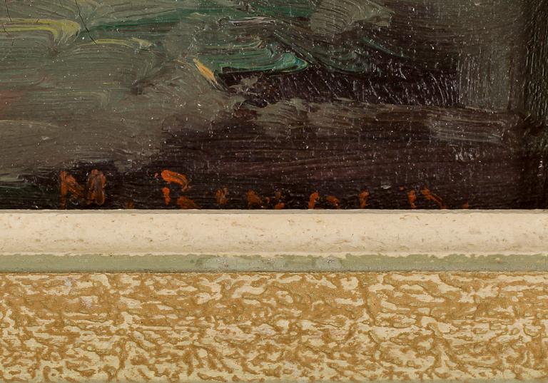 OKÄND KONSTNÄR, olja på duk, signerad M Rinaldi, 1900-tal.