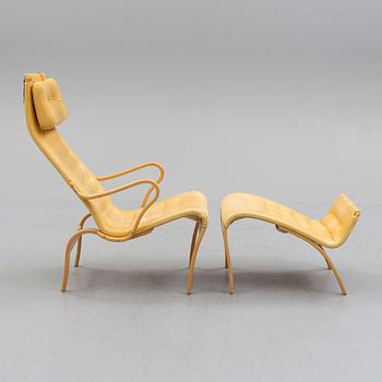 A Bruno Mathsson arm chair, 'Pernilla', Firma Karl Mathsson, late 20th century.