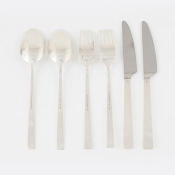 Bertel Gardberg, a silver cutlery set, 'Birgitta', Hopeatehdas oy, Helsinki 1959-1960 (36 pieces).