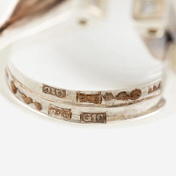 Jan-Christer Lundqvist, ring, sterling silver with white stones, Skövde 1981.