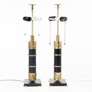Boréns, an imposing pair of table lamps model 8019, Borås, 1960s-70s.