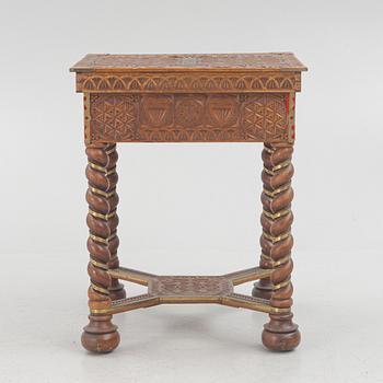 A Baroque style table with boardgames. 1900-tal.