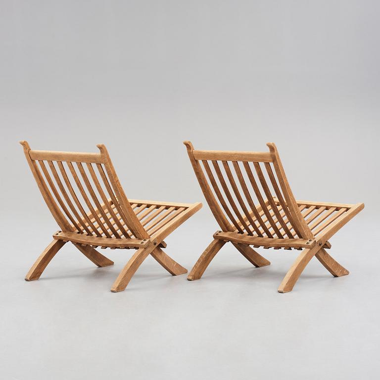 HANS J WEGNER, a pair of folding chairs for Johannes Hansen, Denmark 1960's.