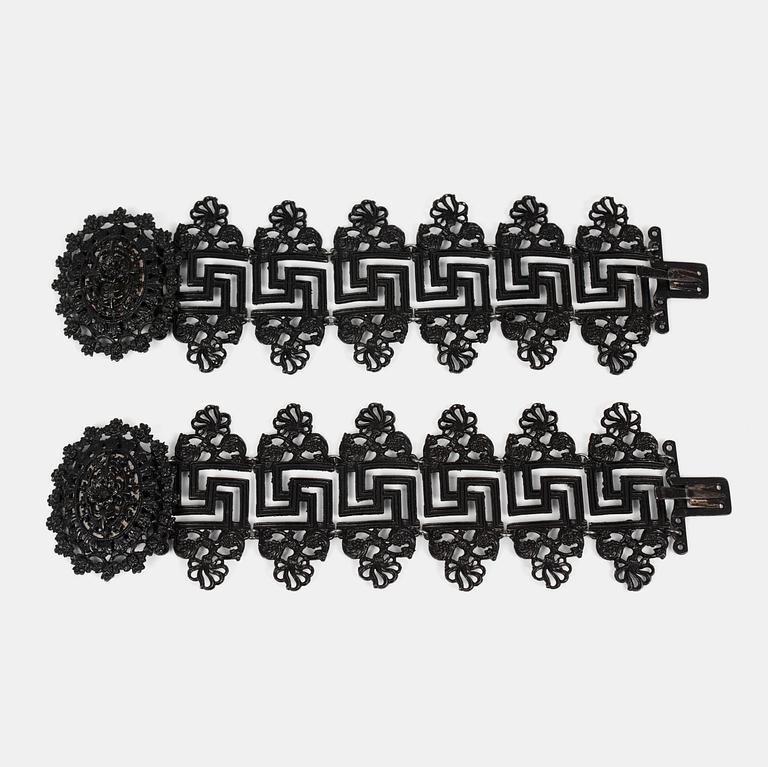 A pair of Berlin Iron (Berliner Eisen) bracelets. Germany, first half 19th century.