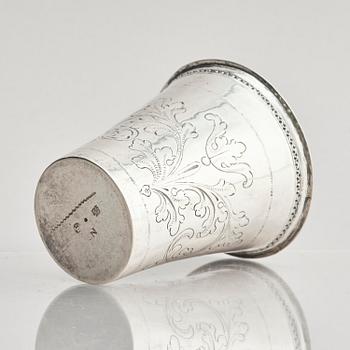 Anders Falck, bägare, silver, Jönköping 1725. Rokoko.