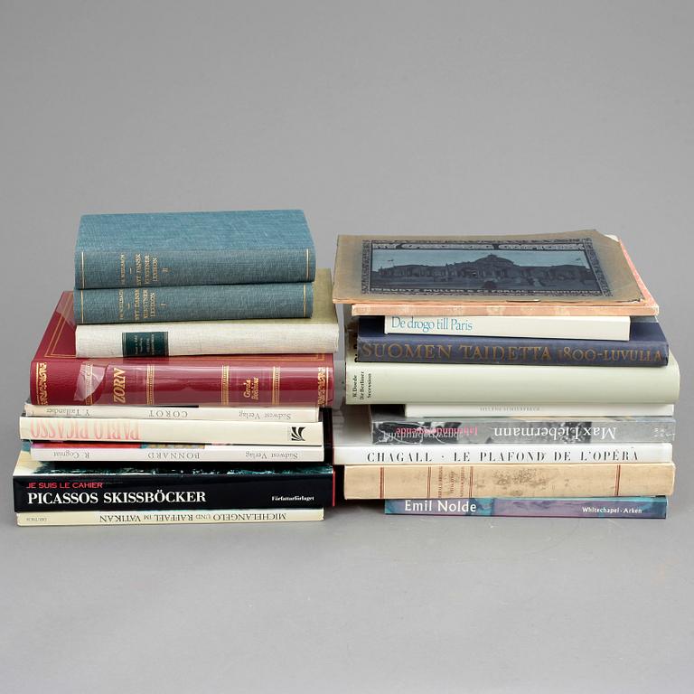 PARTI KONSTBÖCKER, 20 stycken. Svensk och internationell konst.