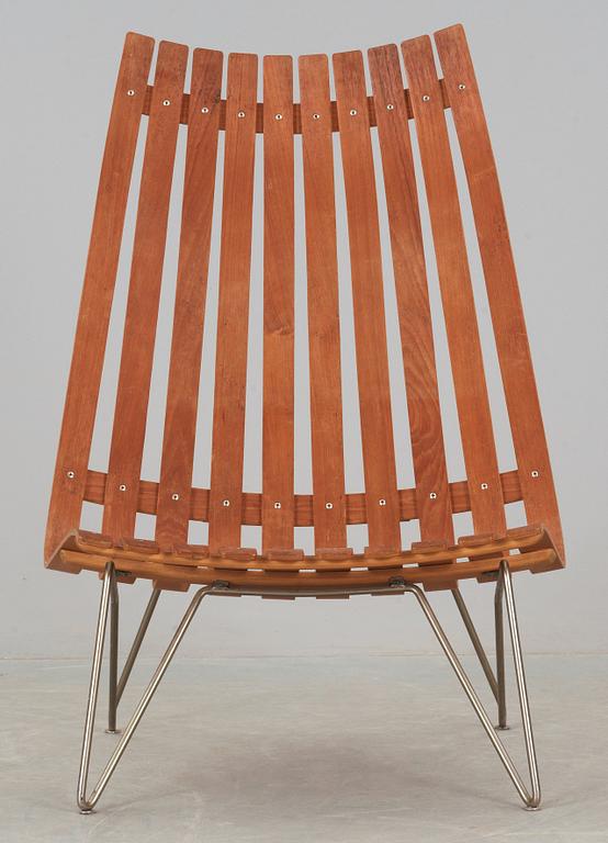 A Hans Brattrud teak and steel 'Scandia' lounge chair, Hove Møbler, Norway 1960's.