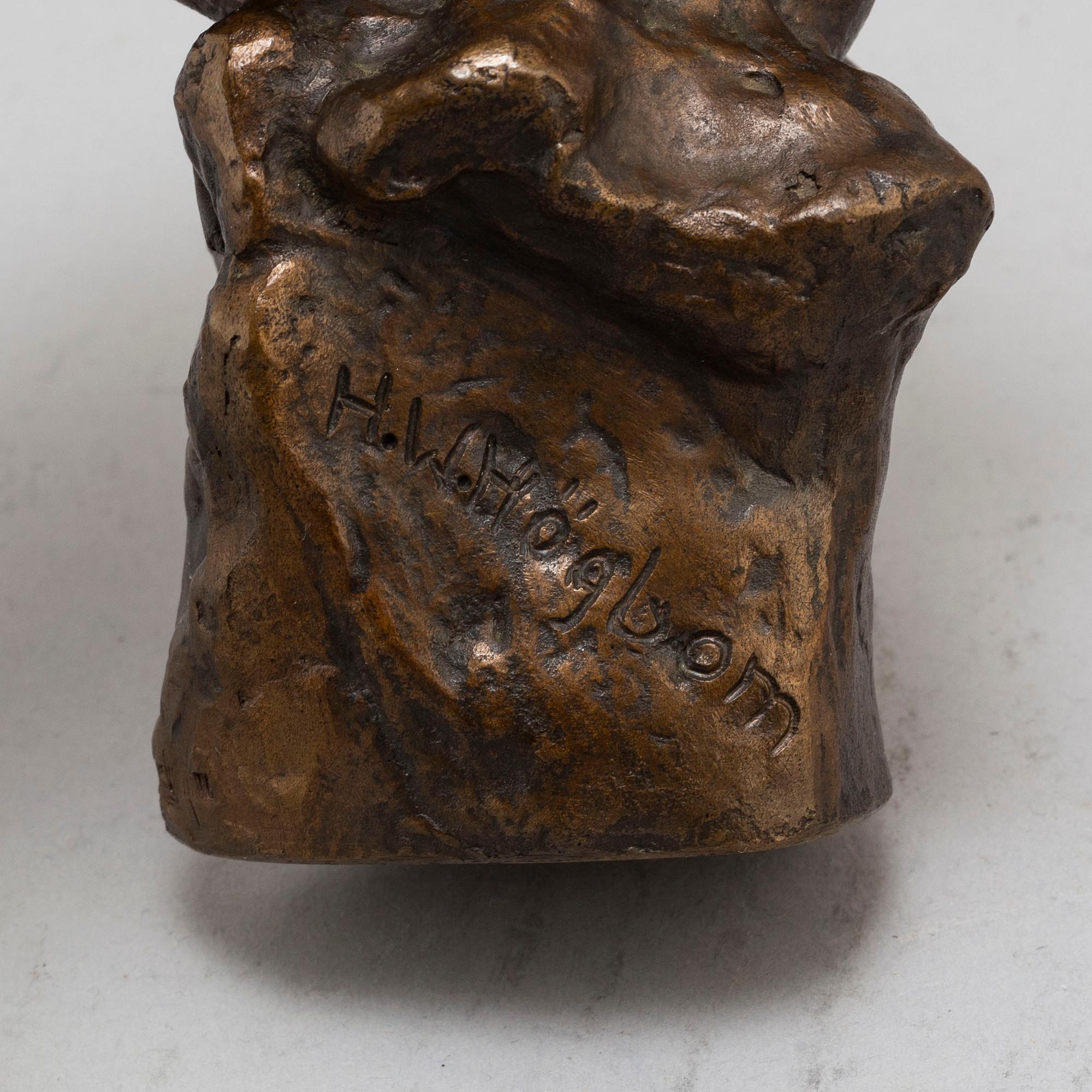 HELGE HÖGBOM, sculpture, bronze, brown patina, signed H.W.Högbom and with foundry mark AB Malmö butiksmontering.